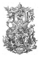 cartouche avec manteau de bras de le pape innocent XI, arnold van Westerhout photo