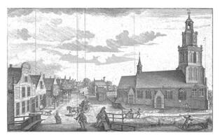 village vue avec réformé église dans rue Dorps dans Zegwaart, iven assiéger, 1762 photo