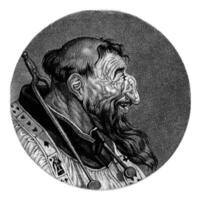 moine avec en jouant cartes autour le sien cou, Jacob gole, après cornélis dusart, 1693 - 1700 photo