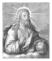 Christ comme sauveteur monde, croustillant van de passe je, 1594 photo