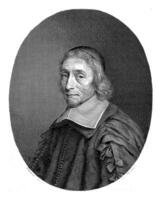 portret van François de la mothe le vayer, willem encre d'acier photo