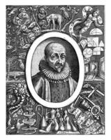 portrait de scientifique et dramaturge giambattista della porte, giacomo Lauro, 1584 - 1637 photo