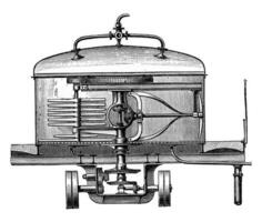 réservoir Matériel avec vapeur hélice, ancien gravure. photo