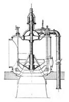 section sur le axe de une turbine Générateur, ancien gravure. photo