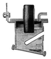 appareil pour le préparation de alcalin Terre les métaux par électrolyse, ancien gravure. photo