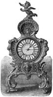 pendule de rococo style, ancien gravure. photo