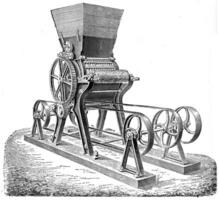 moulage machine sucre lingots ou barres, ancien gravure. photo