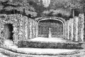 théâtre de verdure dans le parc de belvédère dans Weimar, ancien gravure. photo