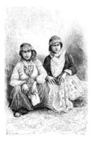 Jeune femmes de jisch vallée, ancien gravure photo