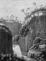basalte Colonnes de le Cascade de regla dans Mexique, ancien gravure. photo