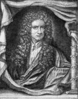 Isaac newton, ancien gravure. photo