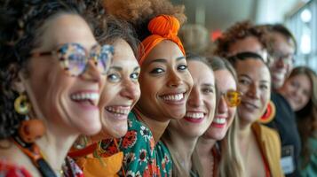 ai généré à l'échelle mondiale aux femmes Assemblée - embrassement la diversité et inclusion photo