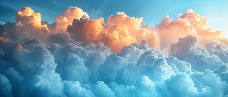 ai généré lourd, spectaculaire orage des nuages contre lumière, vaporeux cirrus des nuages créer une frappant contraste dans le skyscape photo