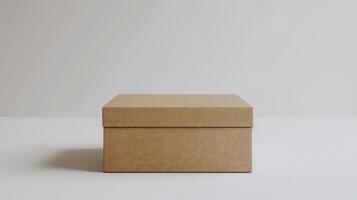 ai généré une papier carton boîte mis sur une blanc Contexte. photo