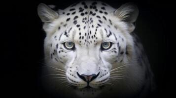 ai généré fermer portrait de une blanc tigre à la recherche directement à le téléspectateur, génératif ai photo