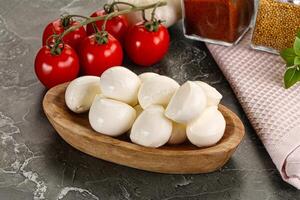 mini Mozarella fromage capsules tas photo