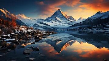 ai généré HD Suisse fonds d'écran, incroyable Suisse Montagne Contexte photo