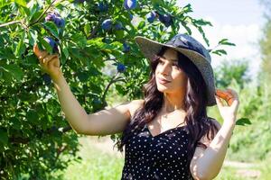 jolie Jeune femme dans le nature, été paysage photo