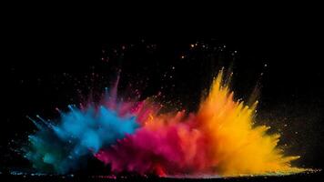 ai généré explosion de coloré poudre. établi avec génératif ai photo