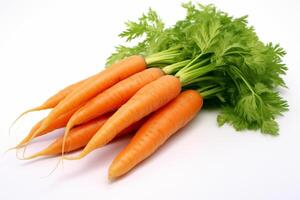 ai généré bouquet de carottes sur une blanc ou isolé Contexte photo