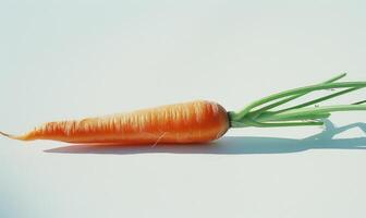 ai généré carotte sur une blanc Contexte. fermer. sélectif se concentrer. photo