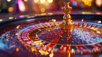 ai généré proche en haut de casino roulette roue photo