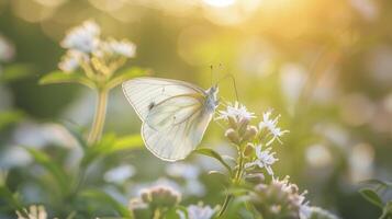 ai généré le papillon est odeur le fleur photo