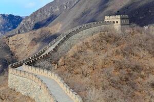 vue de le célèbre génial mur de Chine. photo