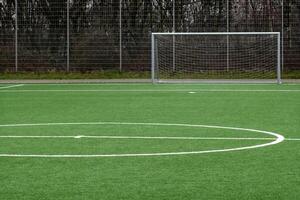 football terrain, centre cercle et objectif photo