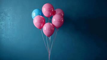 ai généré une minimaliste scène avec une ballon thème, avec une nettoyer Cadre et flottant des ballons photo