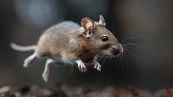 ai généré petit rongeur permanent sur de derrière jambes photo