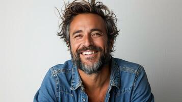 ai généré souriant homme avec une barbe photo