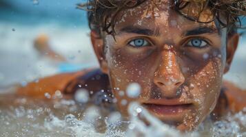 ai généré la personne nager dans l'eau photo