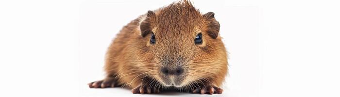 ai généré curieuse capibara, une duveteux bébé capybara lionceau avec brillant yeux et doux fourrure, Contexte image, génératif ai photo