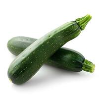 ai généré Zucchini isolé sur blanc Contexte avec ombre. courgette légume isolé. bébé moelle Haut voir. Zucchini plat poser. biologique légume photo