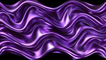 ai généré une violet vague modèle sur une noir Contexte photo