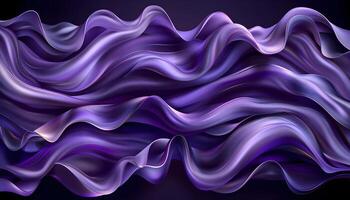 ai généré abstrait violet vagues sur une noir Contexte photo