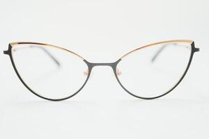 isolement des lunettes sur blanc Contexte. noir et blanc combinaison ovale monocle cadres. ovale œil des lunettes Cadre dans le photo de au dessus sur une blanc Contexte