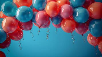 ai généré une bouquet de des ballons flottant dans le air photo