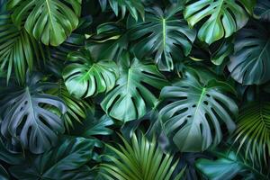 ai généré un exotique tropical plante dans une énorme variété de feuilles et vert photo