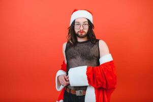 fête de le Nouveau année vacances par le lgbt communauté. Père Noël est gay. photo