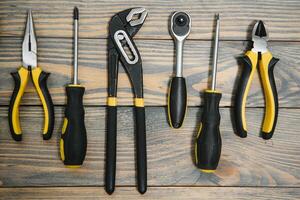 divers outils sur en bois Contexte photo