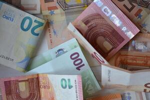euro argent notes de cuisson. européen monnaie. argent Contexte. photo