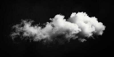 ai généré fumée nuage isolé sur noir Contexte photo