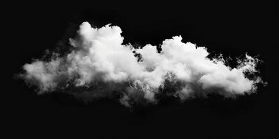 ai généré fumée nuage isolé sur noir Contexte photo