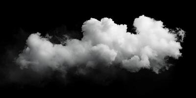 ai généré fumée nuage isolé sur noir Contexte photo