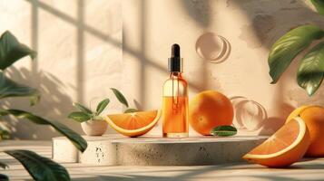 ai généré été cosmétique produit. revitaliser votre peau cette été avec vitamine c photo