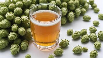 ai généré de l'alcool à thème avec le houblon et bière. ai généré photo