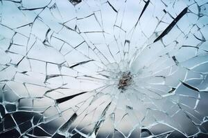 ai généré verre des fissures et abstrait cassé fenêtre dommage. photo