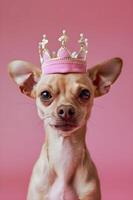 ai généré chien portant couronne photo